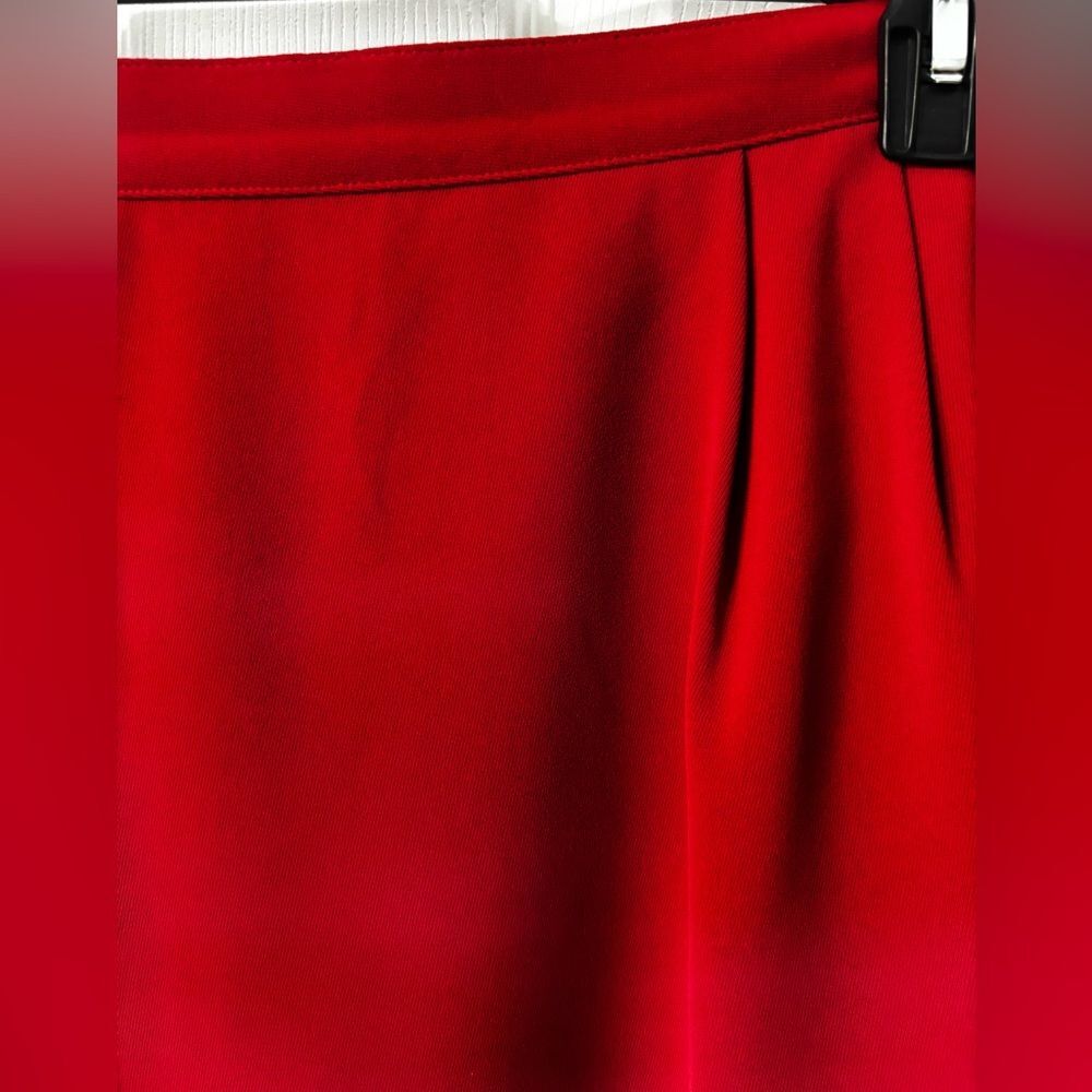 Le Suit Classic Skirt Suit Set Women's Size 14W Red Pockets Lined Holiday READ - Picture 10 of 16